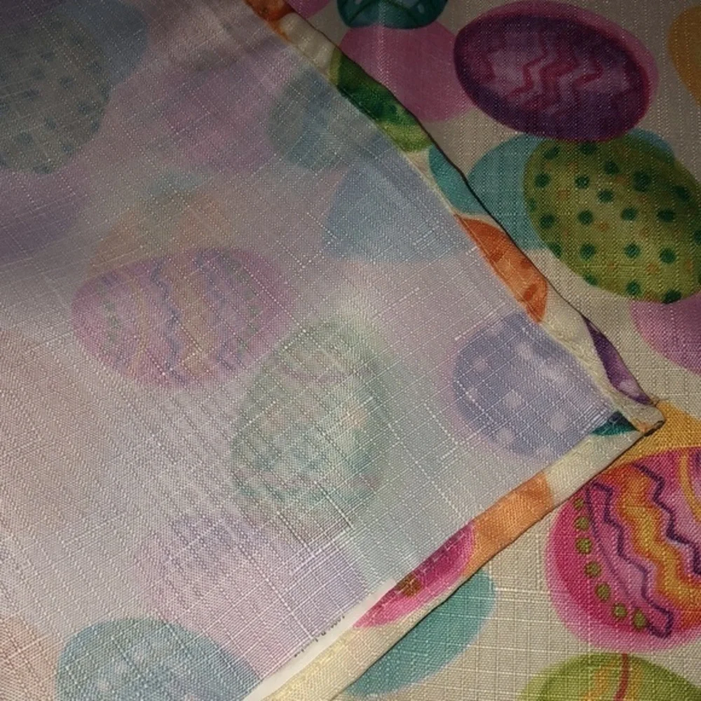 Easter Egg Print Eggs Fabric Tablecloth Multi color‎ 67x50”